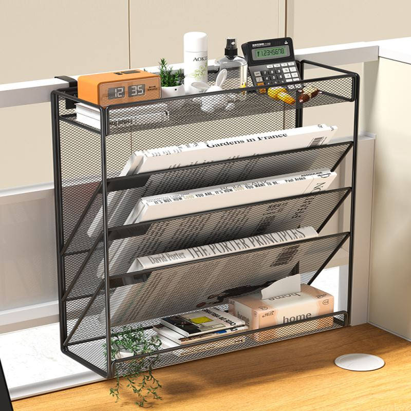 金属壁挂式文件架资料整理办公室桌面文件悬挂置物架挂墙文件夹收