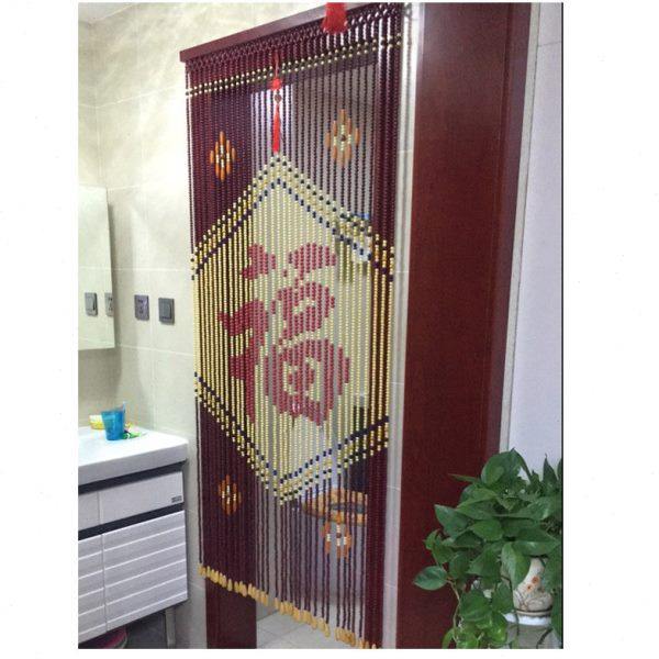 木珠福字门帘成品珠帘隔断帘玄关复古中式客厅大门卧室中国风装饰