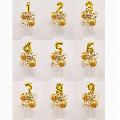 数字气球生日装饰场景布置宝宝一周岁生日布置气球支架摆件十周岁