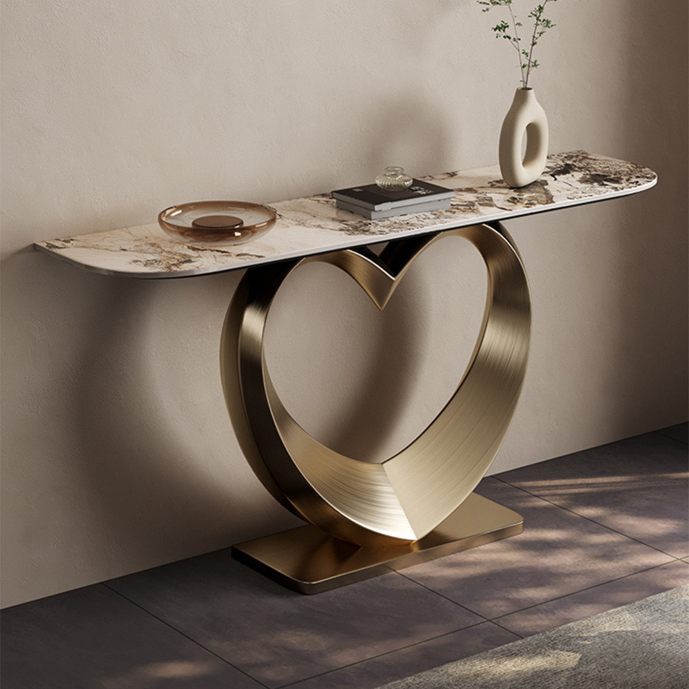 轻奢玄关桌条案现代简约入户靠墙置物架过道端景台走廊岩板玄关台