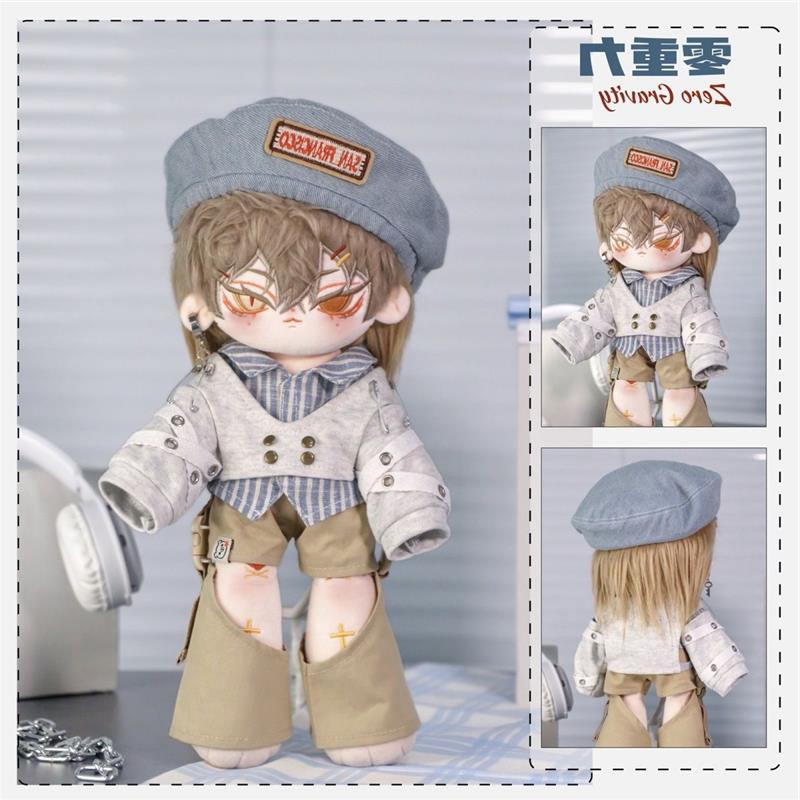 30cm零重力解构风穿搭棉花娃衣特体长腿体套装牛仔帽衬衣