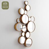 金属墙面装 饰镜轻奢壁饰几何壁挂客厅墙上创意墙壁挂件餐厅挂饰铁