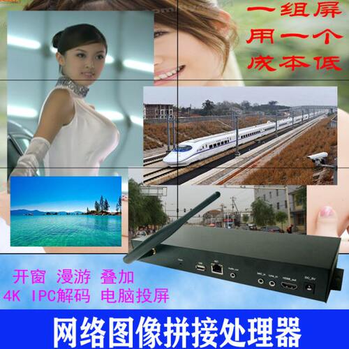 竖屏90、270度画面旋转网络图像处理器开4窗口叠加漫游16画面分割