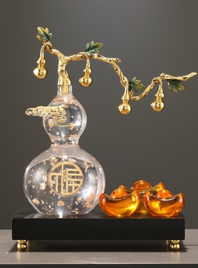 水晶葫芦摆件轻奢高档客厅电视柜办公室桌面装T饰品乔迁开业礼物