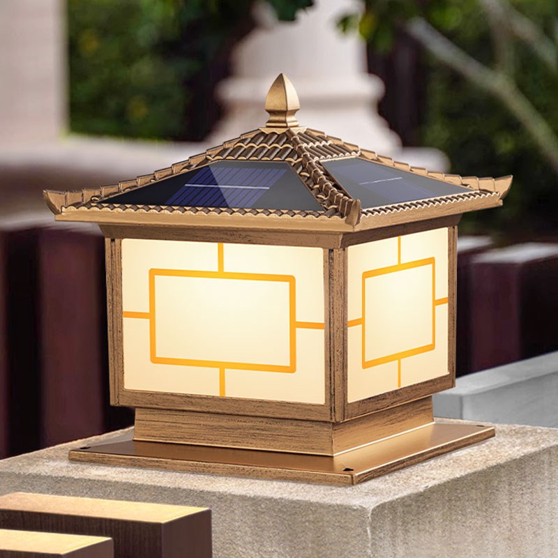 太阳能柱头灯户外别墅大门口柱子灯庭F院灯花园室外防水围墙门柱