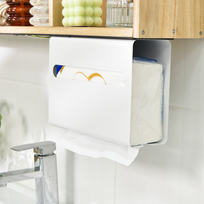 卫生间擦手纸巾盒壁挂式s家用镜柜下倒挂厕所抽纸收纳盒悬挂免打