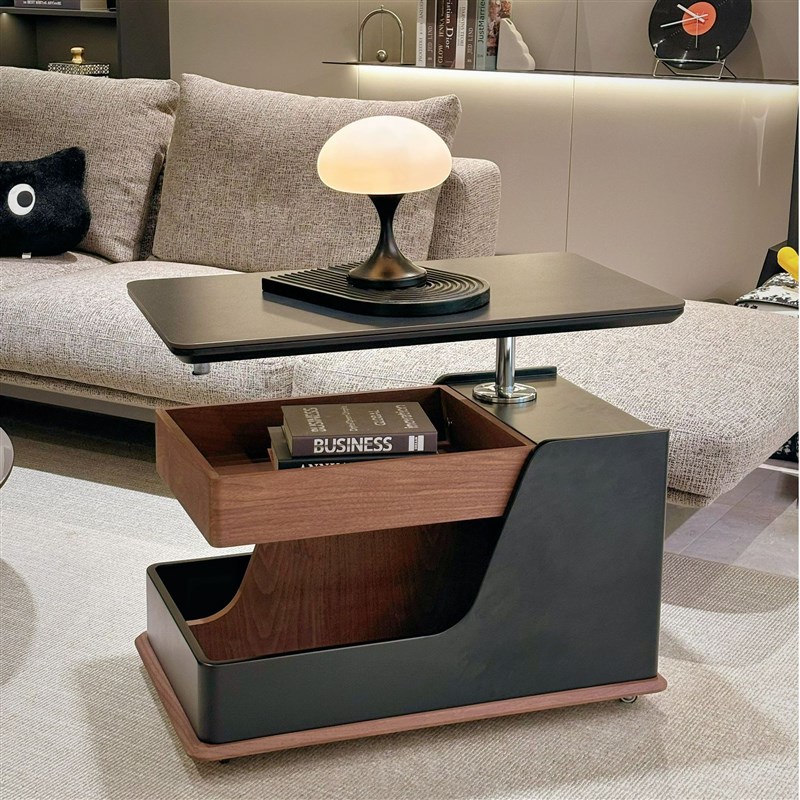 升降岩板客厅边几可移动沙发边桌床头边柜高级感小推车茶几置物架