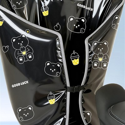 电动车挡风被冬季小车带车蓝加厚加绒全包电瓶车防水罩斗篷自行车