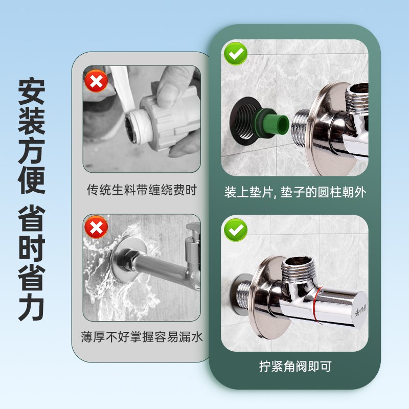 伟星免生料带垫片PPR内牙密封环三角阀水龙头密封配件止水垫圈4分