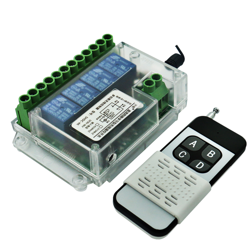 12V24V48V70V无线四路遥控开关正反转电机 窗帘水泵无线遥控模块