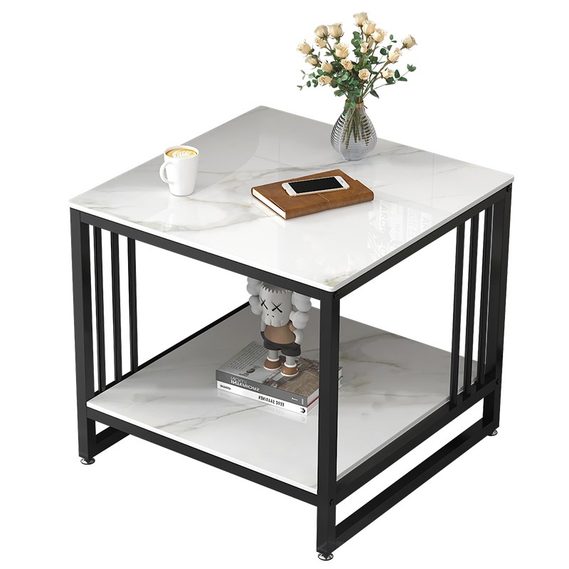 轻奢岩板边几正方形小方桌办公室沙发中间小茶几方桌客厅家用角几