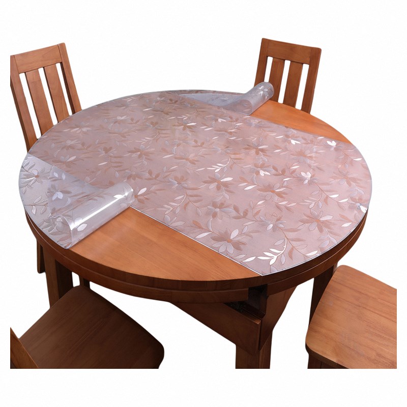 防热歺桌垫桌面保护膜防烫塑料伸缩折叠椭圆形餐桌垫子pvc圆桌布