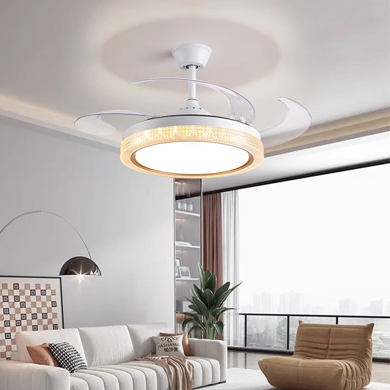 2025新款家用隐形风扇灯客厅餐厅变频吊扇灯卧室一体带电风扇吊灯
