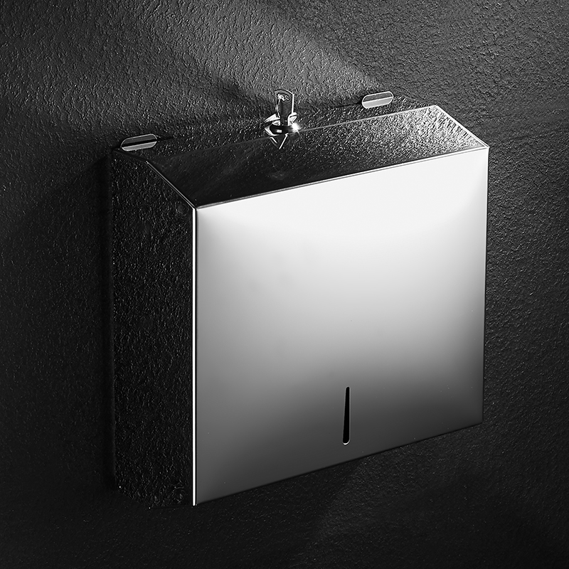 304不锈钢g擦手纸盒公共卫生间商场酒店下抽式纸巾盒洗手间抽纸架