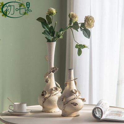 法式浪漫金属做旧工艺品玄关桌面装饰摆件花园铁艺拍摄道具花瓶
