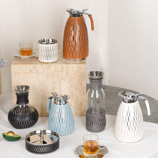 梵茜北欧现天湖蓝色食用级304不锈钢保温壶冷水壶桌面实用摆件