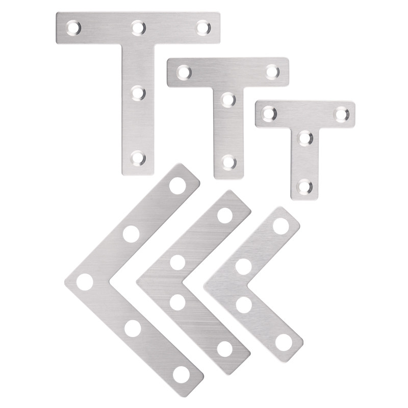 不锈钢T型L型连接片平面角码紧固件加固平面角铁紧固码家具连接件