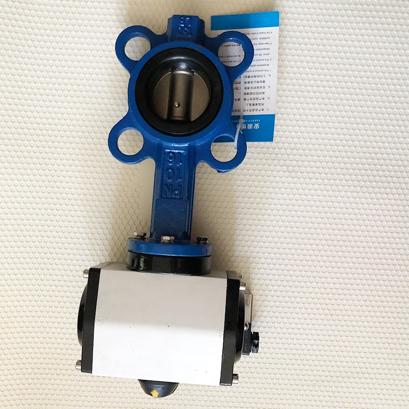 上仪气动蝶阀 不锈钢密封气动开关 衬四氟防爆法兰蝶阀耐酸碱DN50