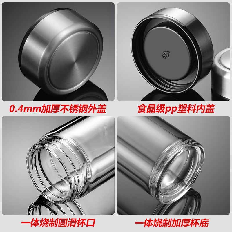 德国进口摔不烂钢化玻璃杯男士防摔高档双层玻璃杯高硼硅泡茶杯