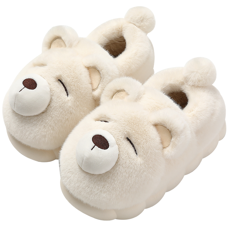棉拖鞋女士冬季h包跟室内家居2023新款可爱厚底毛绒保暖儿童棉鞋
