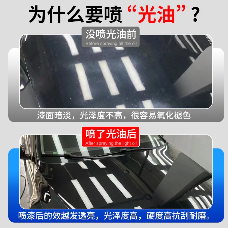 汽车清漆高硬度亮黑光油金属专用光亮油漆2k烤漆双组份自喷漆快干