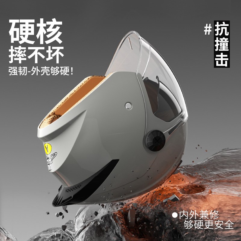 2024新款3C认证电动车头盔男女士款秋冬季N保暖半盔四季通用安全