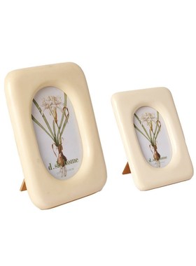 进口米色圆角牛骨相框摆件家居桌面轻奢装饰品画框相架摆台6寸7寸