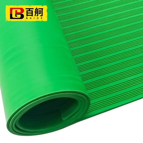 百舸10KV绝缘橡胶垫绿色条纹防滑电厂配电室专用绝缘垫1000*600*5