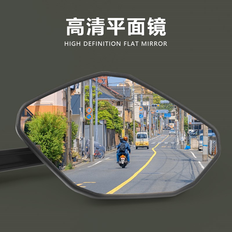 摩托车 复古改装大视野 10mm HyJ125铃木 银豹GS125后视镜 反光镜