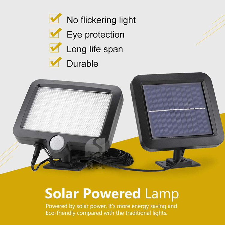 56LED分体式太阳能壁灯户外人体感应庭院灯室内红外线感应投光灯