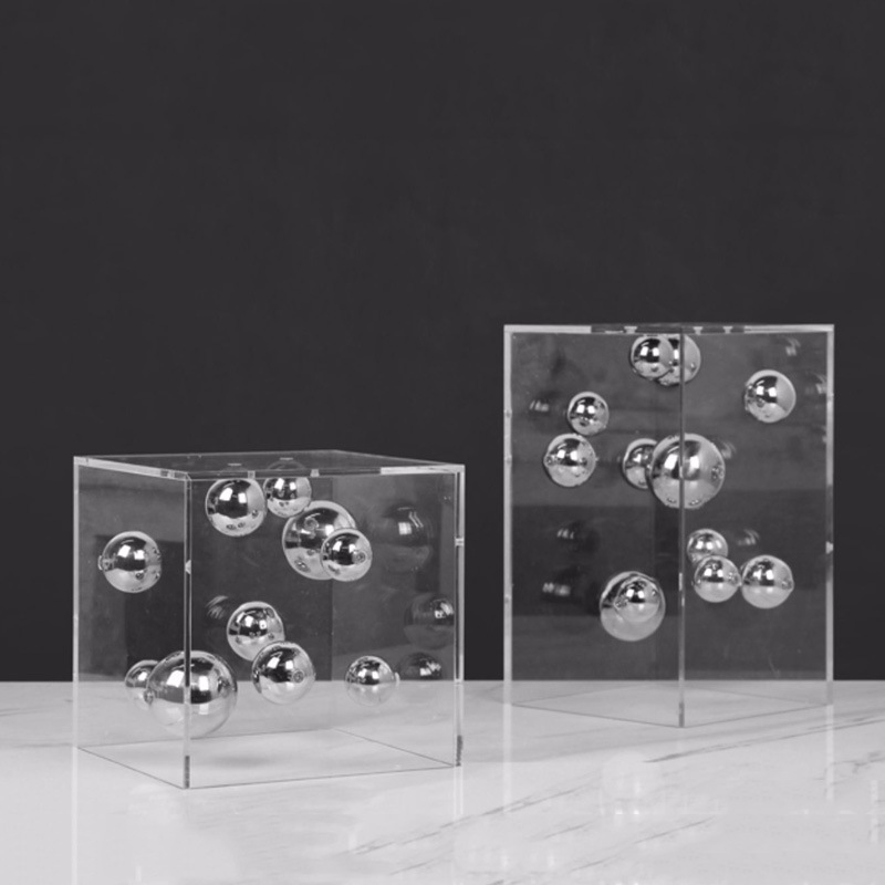 现代简约北欧轻奢亚克力罩子星球摆件样板房售楼处软装饰品摆设品