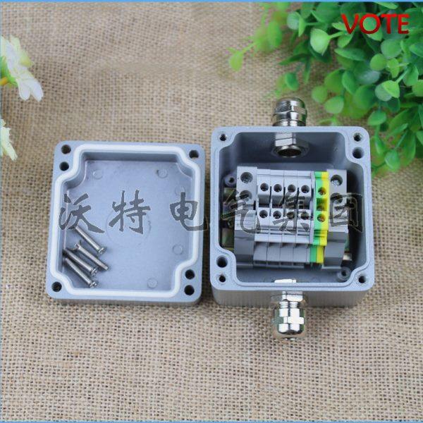 2通铝制接线盒 5位端子分线盒 铝带端子盒金属防水铸铝盒80*75*60