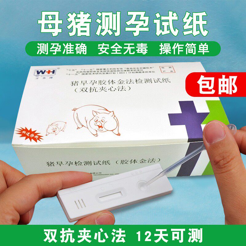 母猪测孕试盒 猪用怀孕检测纸怀孕检测卡养殖场设备 母猪测孕试盒