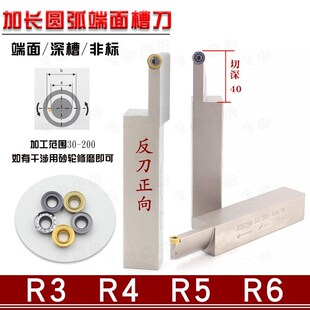800 R6切深20 40抗震刀 加长加深圆弧端面槽刀R2525M30