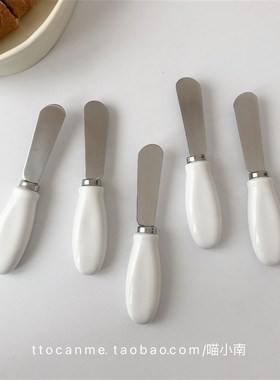 (回馈老客户)ins白色陶瓷手柄奶油刀小抹刀不锈钢黄油果酱芝士刀