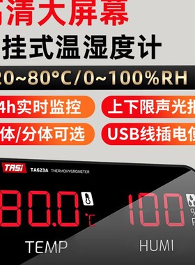 大屏温湿度计工业用高精度家用室内仓库电子温度湿度显示屏TA623A