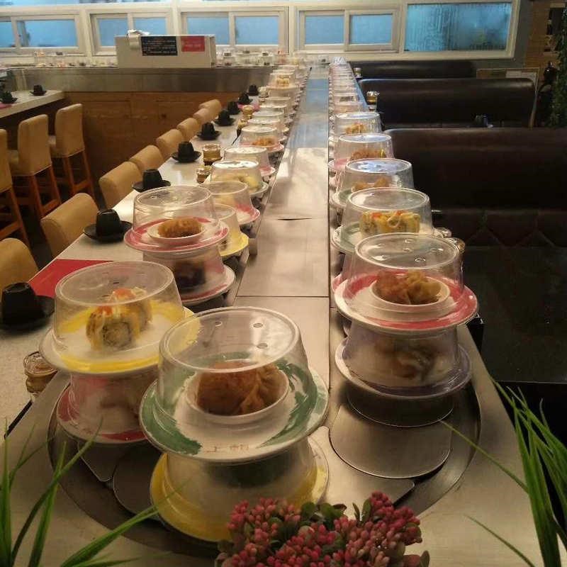 回转寿司设备自助餐寿司甜品带轨道机器商用旋转台火锅设备全套..