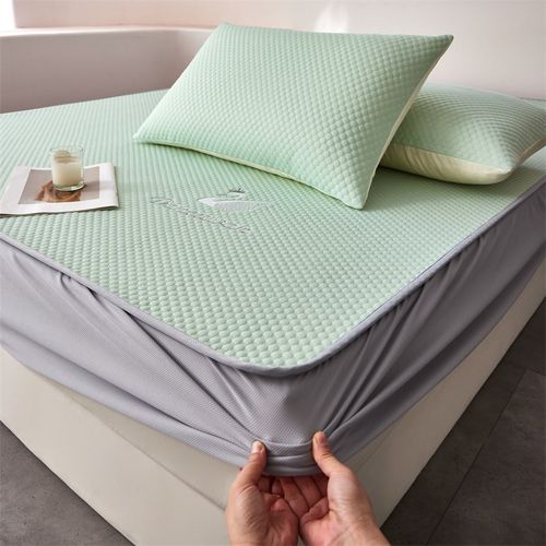 凉感冰豆豆凉席床笠款三件套夏季冰丝席子儿童2025新款可机洗折叠