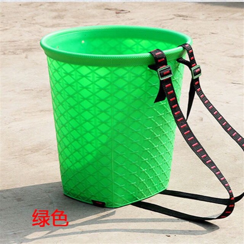 塑料背篓家用农村熟胶新款背篼农用工地圆形背篓圆筒贵州编织加厚