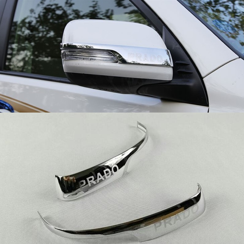 10-20普拉多后视镜饰条中东霸道2700倒车镜装V饰亮条贴片改装
