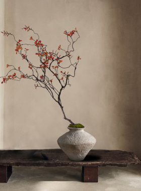 海虹雅林仿真绿植高端轻奢中古风装饰摆件桌面花艺假树盆栽植物