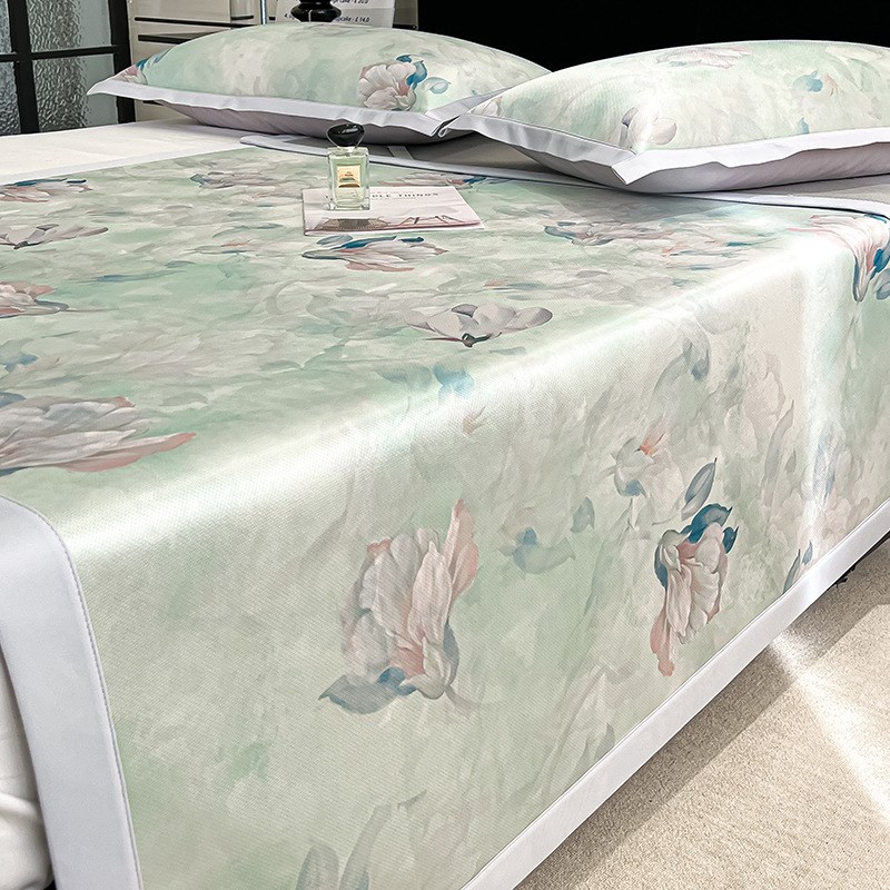 夏天冰丝凉席床垫三件套家用空调席凉感床单夏凉垫可机水洗软席子