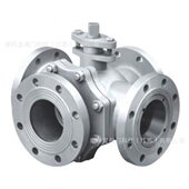 铸钢 球阀DN15 不锈钢 四通 双L换向 法兰