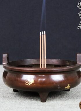 铜香炉纯铜大号家用室内供佛供奉香薰炉焚香炉檀香线香炉宣德炉