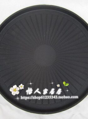 亚光搪瓷大圆形铸铁锅盖烧烤炉盘铁板烧煎盘烤肉箅子牛排烤锅50cm