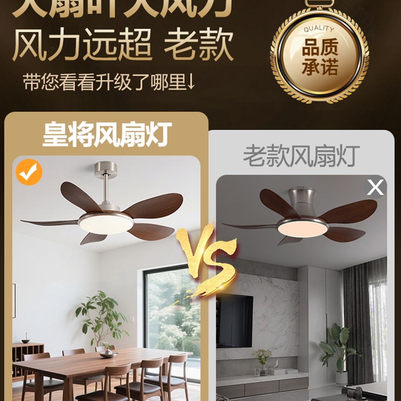 2025新款风扇灯餐厅灯风扇一体卧室餐厅吊扇灯中古风家用电扇吊灯