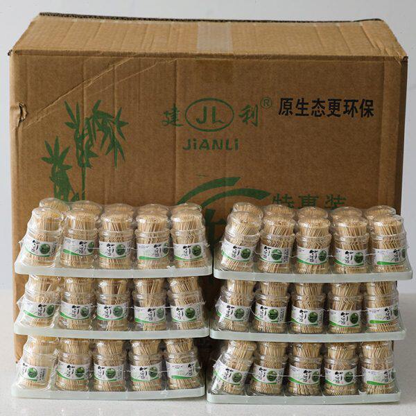 整箱400瓶牙签盒装牙签一大箱牙签餐厅打包牙签商用双头牙签40捆