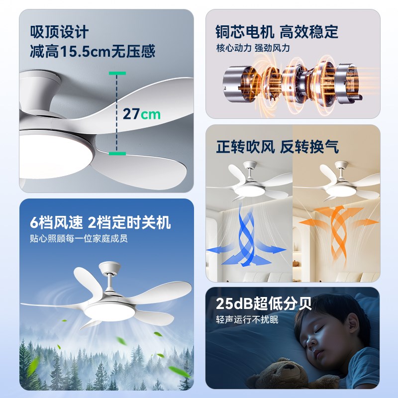 箭牌照明护眼风扇灯简约现代客厅吊扇灯大尺寸餐厅卧室吸顶电扇灯