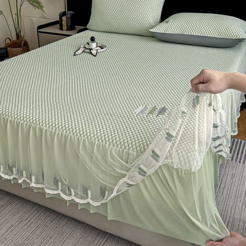 A类高档冰豆豆凉席冰丝席三件套夏季可机水洗空调软席子夏天凉垫