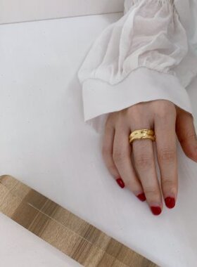 解构经典～重塑格调！多维立体质感宽版戒指可水洗包金上档次潮